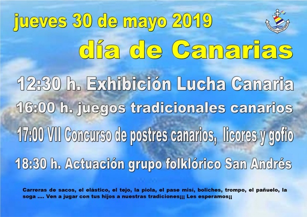 Jueves 29 de mayo Día de Canarias